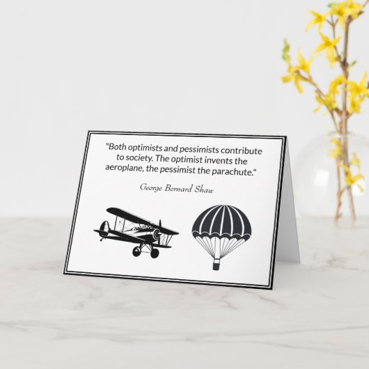 Optimistisch pessimistisch citaat George Bernard S Kaart (Gele Bloem)