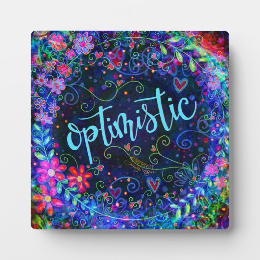 Optimistische Blauwe Floral Inspirivity Fotoplaat (Voorkant)