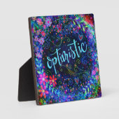 Optimistische Blauwe Floral Inspirivity Fotoplaat (Voorkant)