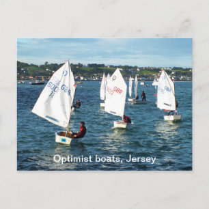 Optimistische boten op Jersey Briefkaart