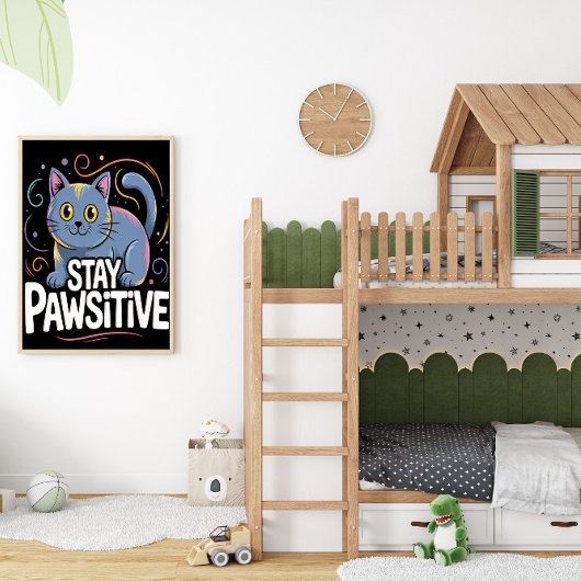 Optimistische Feline Outlook Poster