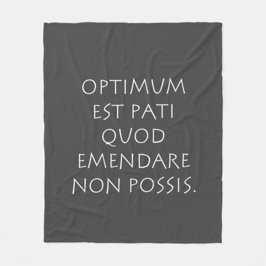 Optimum est pati quod emendare non posare fleece deken (Voorkant)