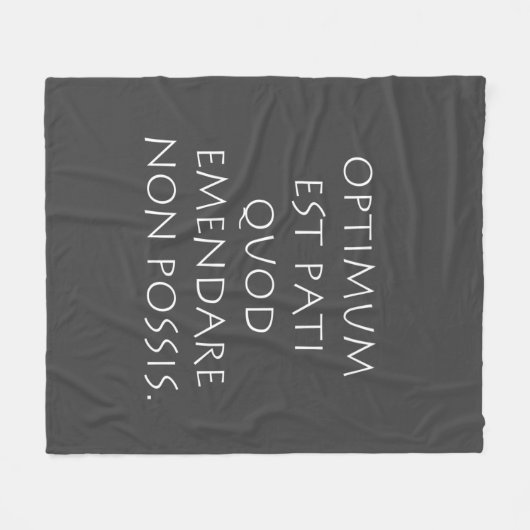 Optimum est pati quod emendare non posare fleece deken (Voorkant (Horizontaal))