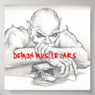 OPTION 1, AFFICHE DE DÉMON DE VOITURES DE MUSCLE