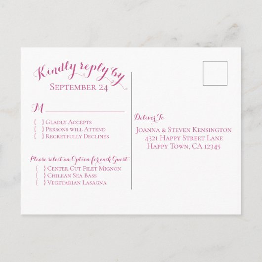 Option de menu de réponse aquarelle fleur sauvage  (Dos)