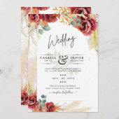 Option numérique de Faire-part de mariage Floral B (Devant / Derrière)