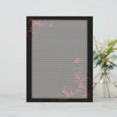 Optioneel Lijst Letterhead Red Floral Black (Staand voorkant)