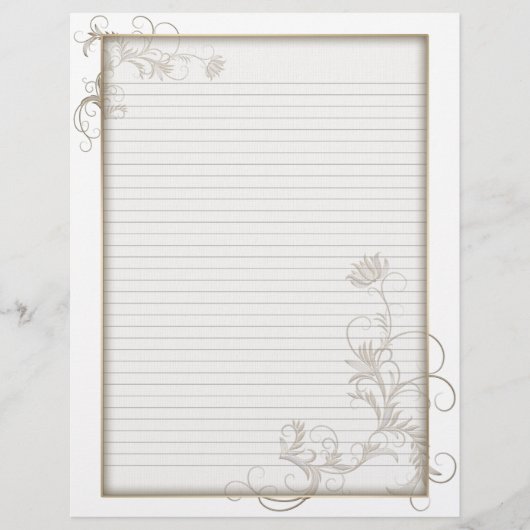 Optionele line Letterhead Brass Floral White Lijst (Voorkant)