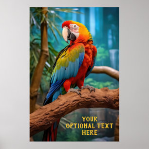 Optionele tekst Kleurrijke papegaai Poster