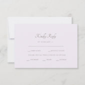 Options de dîner officiel de lavande RSVP (Devant)