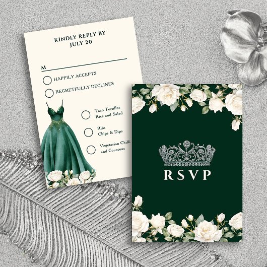 Options de menu Robe de princesse verte pour Quinc
