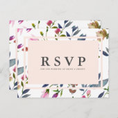 Options de repas de la carte postale RSVP rose pâl (Devant / Derrière)