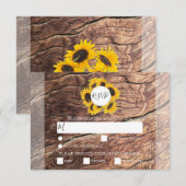 Options de repas de tournesol rustique Cartes de m (Devant / Derrière)