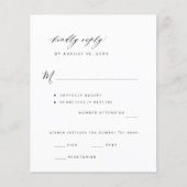 Options de repas du mariage photo budget carte RSV (Devant)