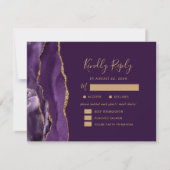 Options de repas en agate dorée violette RSVP de m (Devant)