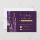 Options de repas en agate or violet RSVP mariage p (Devant)
