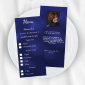 Options de repas photo bleue faits amusants menu d