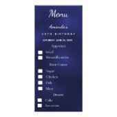 Options de repas photo bleue faits amusants menu d (Devant)