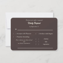 Options de repas pour la réponse au mariage Brun C