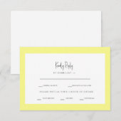 Options du dîner jaune Butte RSVP (Devant / Derrière)