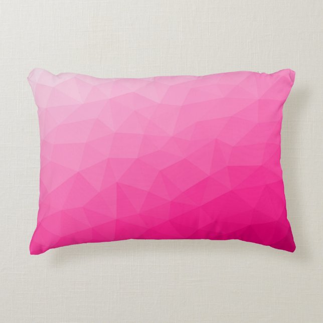 Optisch roze gradiënt Geometrisch netpatroon Accent Kussen (Voorkant)
