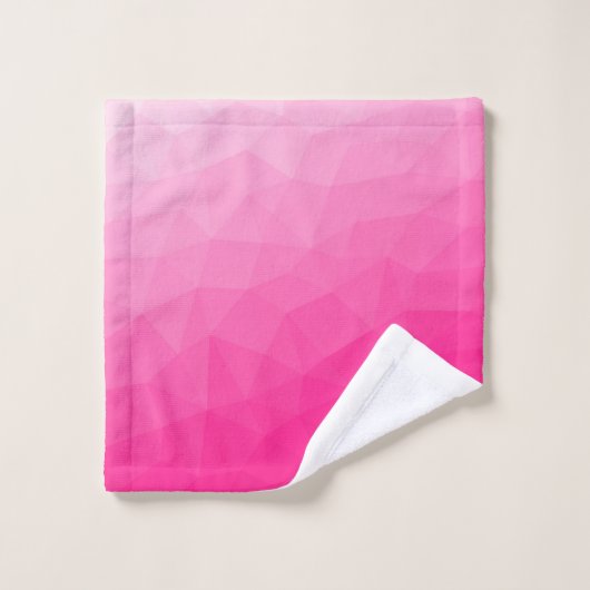 Optisch roze gradiënt Geometrisch netpatroon Bad Handdoek (Wasdoekje)