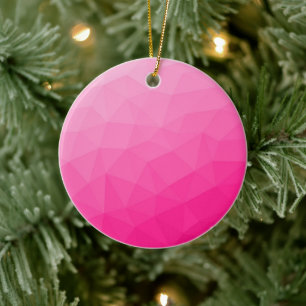 Optisch roze gradiënt Geometrisch netpatroon Keramisch Ornament