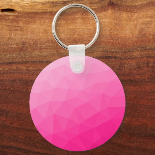 Optisch roze gradiënt Geometrisch netpatroon Sleutelhanger (Voorkant)