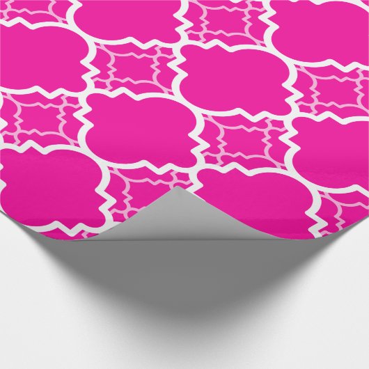 Optisch roze Quatrefoil geometrisch patroon Cadeaupapier (Hoek)