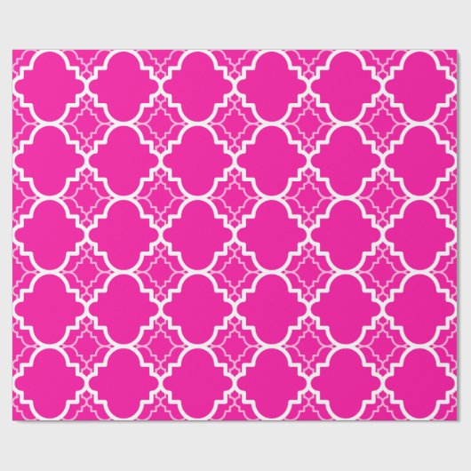 Optisch roze Quatrefoil geometrisch patroon Cadeaupapier (Vlak)