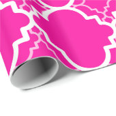 Optisch roze Quatrefoil geometrisch patroon Cadeaupapier (Rol Hoek)