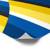 Optische bewegingsillusie achtergrond Geel Poster (Hoek)