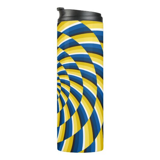 Optische bewegingsillusie achtergrond Geel Thermosbeker (Geroteerd rechts)