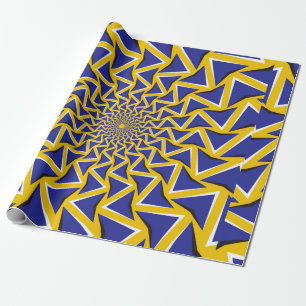 Optische bewegingsillusie bitmapachtergrond. Blauw Cadeaupapier