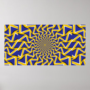 Optische bewegingsillusie bitmapachtergrond. Blauw Poster