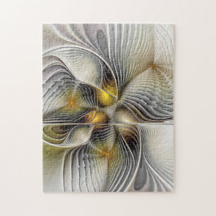 Optische Illusie Abstract 3D Fractal Met Diepte Legpuzzel