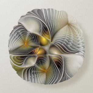 Optische Illusie Abstract 3D Fractal Met Diepte Rond Kussen