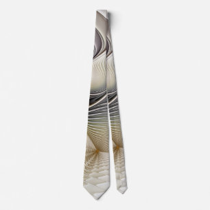 Optische Illusie Abstract 3D Fractal Met Diepte Stropdas