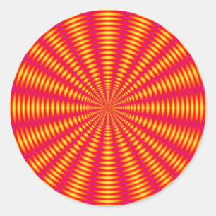 Optische illusie abstract ontwerp. ronde sticker