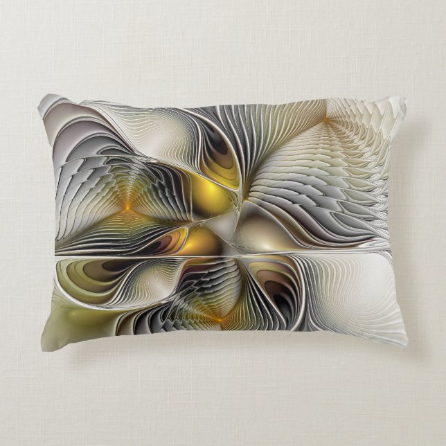 Optische illusie Abstracte 3D fractal met diepte Accent Kussen (Voorkant)