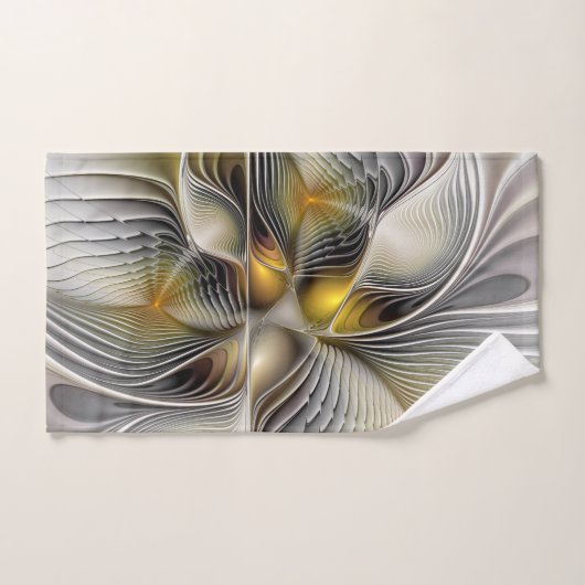 Optische illusie Abstracte 3D fractal met diepte Bad Handdoek (Handdoek)