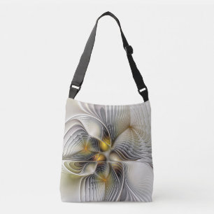 Optische illusie Abstracte 3D fractal met diepte Crossbody Tas