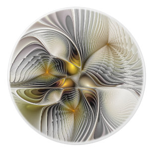Optische illusie Abstracte 3D fractal met diepte Keramische Knop