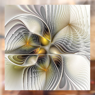 Optische illusie Abstracte 3D fractal met diepte Raamsticker