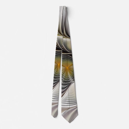 Optische illusie Abstracte 3D fractal met diepte Stropdas (Achterkant)