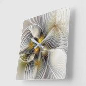 Optische illusie Abstracte 3D fractal met diepte Vierkante Klok (Hoek)