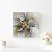 Optische illusie Abstracte 3D fractal met diepte Vierkante Klok (Huis)