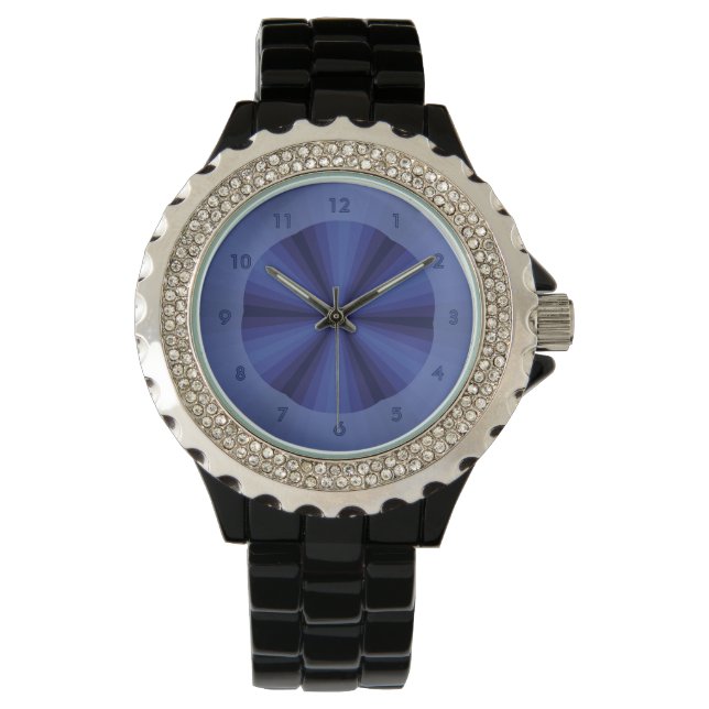 Optische Illusie Blauw horloge (Voorkant)