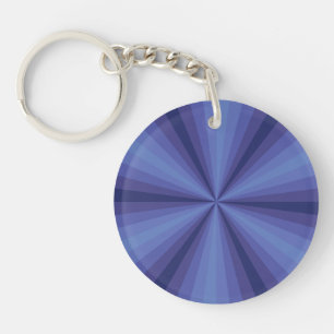 Optische Illusie Blauwe Acryl Sleutelhanger