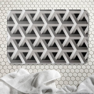Optische illusie chique zwart grijs geometrisch pa badmat